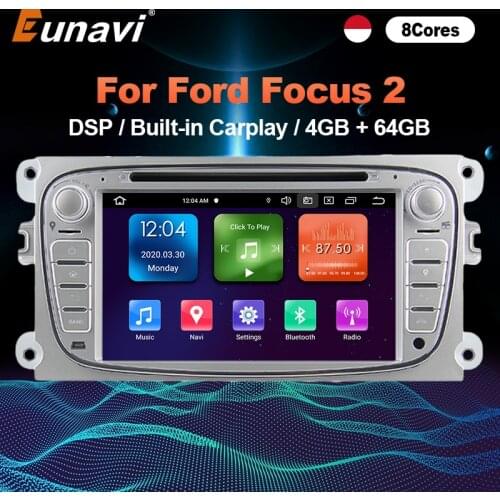Eunavi Android Car Radio For FORD Focus 2 II Mondeo S-MAX C-MAX Galaxy Multimeida Video Player DSP Carplay Auto 2 Din DVD GPS