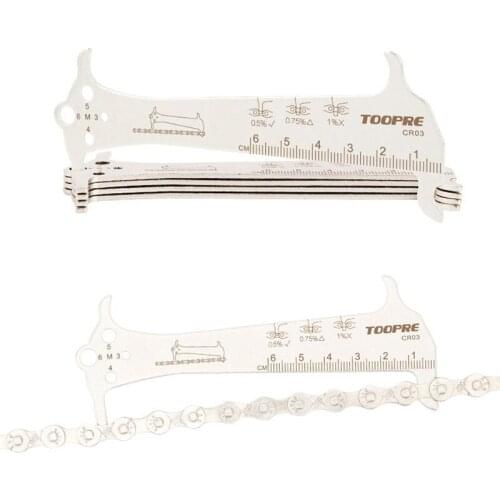 TOOPRE 3 In 1 Mountain Bike Chain Wear Indicator Checker Iamok Stainless Steel Chains Measuring Ruler Bicycle Repair Tools