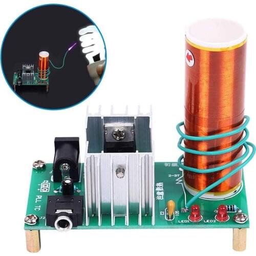 Mini Tesla Coil DIY Kit DC 15-24V 15W Tesla Music Coil Plasma Speaker Electronic Kit Arc Plasma Scientific Toy