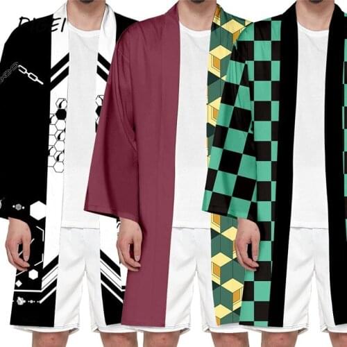 Demon Slayer Cosplay Kimetsu No Yaiba Costumes Kamado Summer Tanjirou Tomioka Giyuu Kimono Coats Cloak Anime bathrobe Halloween