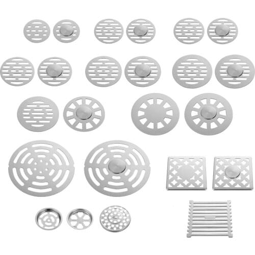 Round Steel Floor Drain Cover plate Anti-clogging drain plug hair catcher stopper for shower Bathroom Deodorant cover Hardware