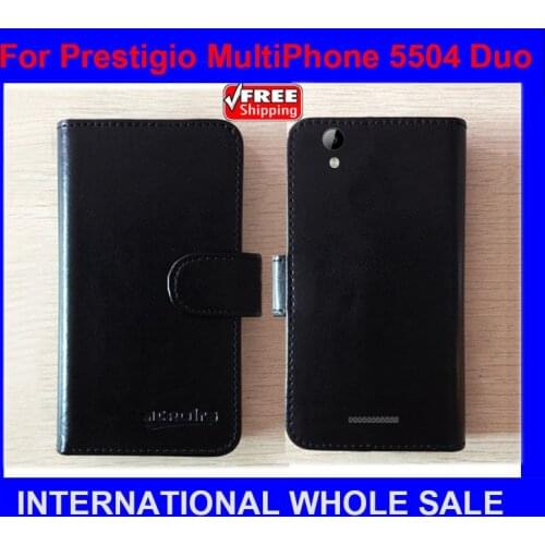 2016 Hot! 6 Colors Factory price Original Flip Leather Exclusive Case For Prestigio MultiPhone 5504 Duo Cover Phone Bag Tracking