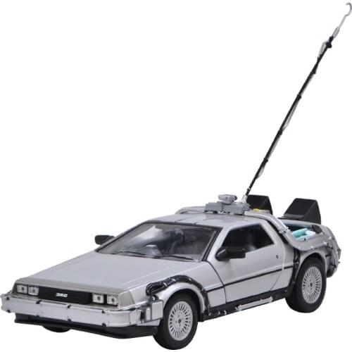 1/24 Metal Alloy Car Diecast Model Part 1 2 3 Time Machine DeLorean DMC-12 Boys Adult Vehicle Toy Back To The Future Fly Version