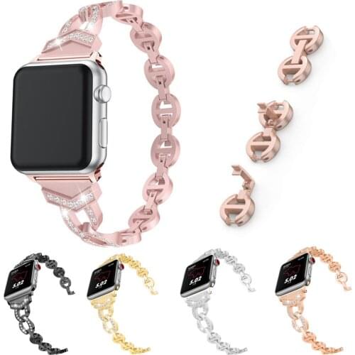 Crystal Stainless Steel Bracelet for Apple Watch Band Series 1 2 3 4 5 Jewelry Women Strap for iWatch 38/40mm 42/44mm Wristband