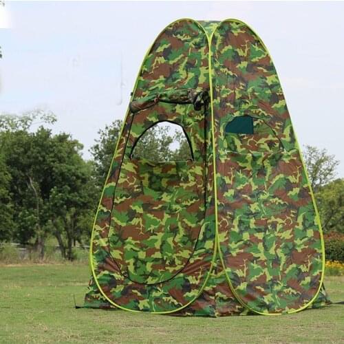 Portable Privacy Shower Toilet Camping Pop Up Tent Camouflage Anti-UV Outdoor Dressing Tent Photography Tent 3 Windows