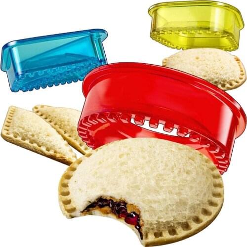 6 in 1 Sand-Wich Cutter and Sealer Set For Kids Lunch Sandwiches Decruster Uncrustables Maker Bread Toast Breakfast Making Mold