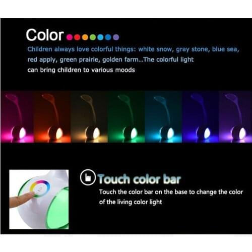 [Seven Neon]Fashipn 1set 34pcs 3528 leds 5W touchable colorful light led desk lamp,led desk child reading lamp