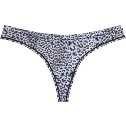 Silk Sexy Women Thongs G string Seamless Panties Female Underwear Fashion Low-Rise Leopard Print Lingerie Intimates Underpants