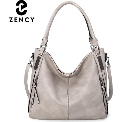 Zency 2021 Artificial Leather Handbag Daily Casual Womens Bags Fashion Luxury Design Large Capacity Lady Shoulder Crossbody Bag