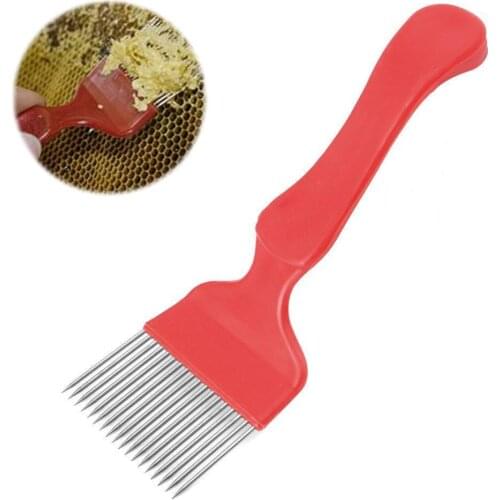 1PC Stainless Steel and Plastic Bee Keeping Beekeeping Stainless Fork Comb Scratcher Tine Steel Honey Uncapping N9Y9