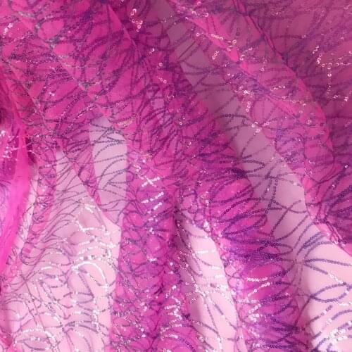 1Y/Lot 9colour Wavy Transparent Sequin Fabric for Dress Wedding Decoration Sequin Mesh Lace Faric DIY Craft Material
