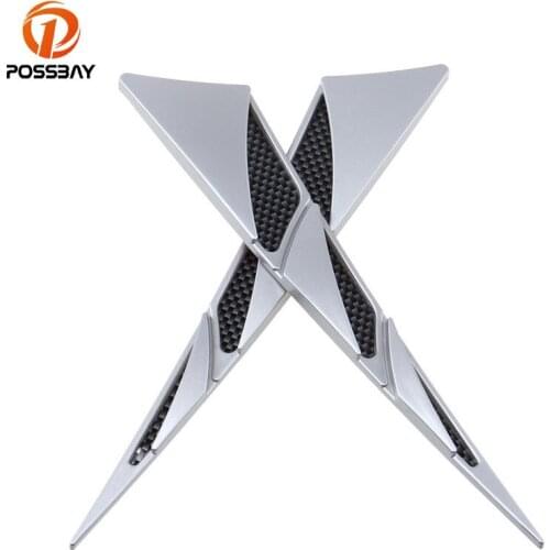 POSSBAY 1 Pair ABS Auto Automobile Decorative Outlet Air Intake Side Flow Hood Vent Cover Sticker And Decal Car Styling