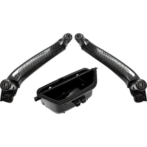 Carbon Fiber Car Inner Door Handle Trim Pull Grab Panel Handle for-BMW X3 X4 F25 F26 2010-2016 LHD