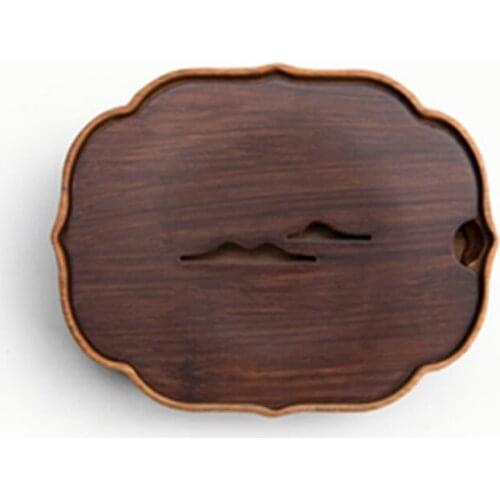 Household Natural Bamboo Tea Trays Water-Storage Mini Tea Tables Moutain Pattern