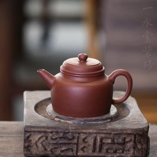Yishuitang Yixing purple clay teapot Teapot Set pure manual raw ore bottom trough Qingde bell pot 220ml