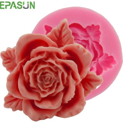 Blooming Rose 3D Silicone Soap Mold Flower DIY for Form Fondant Cake Decorating Soap Moulds Molde Jabon Handmade Sugarcraft