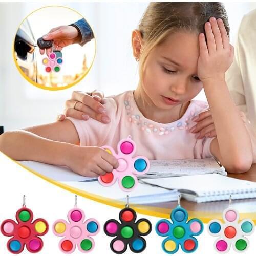 Reliever Stress Keychain Fidget Toys Anti Stress Simple Dimple New Toy Silicone Antistress Figet Toys New Fidgets Toys