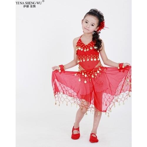 Kids Belly Dance Costumes Set Oriental Dance Costumes For Girls Bellydance Clothing Egyptian Bollywood Indian Belly Dancing Set