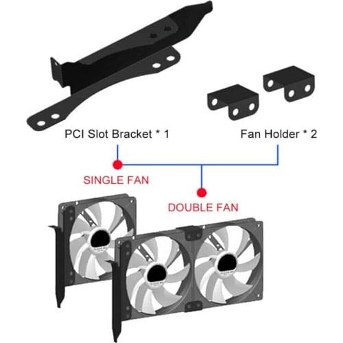 For Video Card DIY Support PCI Slot Bracket Easy Install Dual Fan Mount Rack R2LB