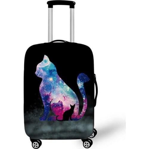 18-32 Inch Galaxy Trolley Suitcase Protective Covers Elastic Travelling Case Cover Cat Sketch Luggage Cover Travel Accessories