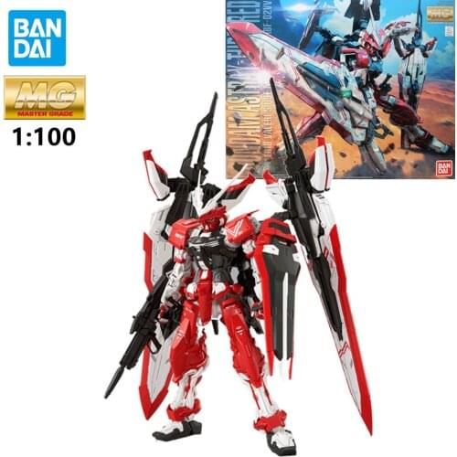 Originele BANDAI GUNDAM MG 1/100 MBF-P02VV Gundam Astray Turn Red 0224809 Model Kids Assembled Robot Anime Action Figure Toys