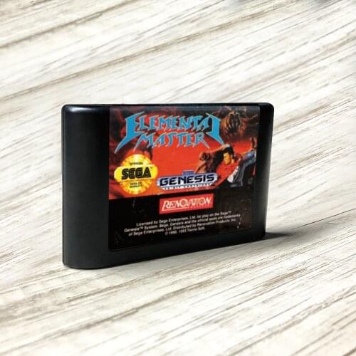 Elemental Master - USA Label Flashkit MD Electroless Gold PCB Card for Sega Genesis Megadrive Video Game Console
