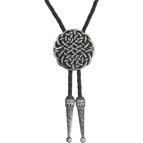 KDG Western Cowboy Zinc Alloy Cross Pattern Pendant Necklace Simple Wild Necklace Leather Leather Cord