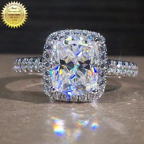 10K Au417 White Gold Ring 1 2 3 4 5 Carat Round DVVS Moissanite Diamond Ring Women Wedding Party Engagement