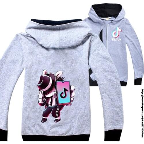 Boys Tik Tok Clothes Zipper Cartoon Hooded Jacket Toddler Kids Children Coat Casual Autumn Outerwear for Girl