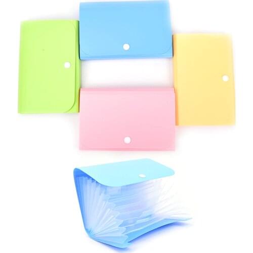 1pc Small Plastic Candy Color Document Bag File Folder Expanding Wallet Bill Folder Size 104*78*35mm