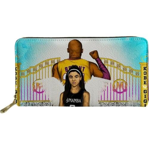 HaoYun Fashion Womens Long Wallets Cartoon Basketabll Star Prints Pattern Girls Money Bag PU Leather Ladies Coin Pounch Bags