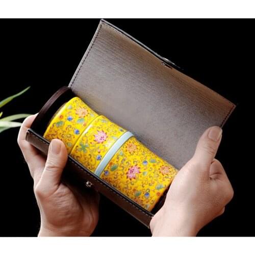 Enamel Color Quick Cup Simple Ceramic One Pot Two Cups Portable Travel Kung Fu Tea Set Set Travel Tea Set Japanese Tea Set