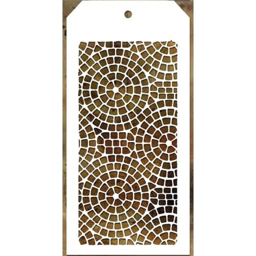 2021 New Label Tag Plastic Stencil For DIY Craft Making Round Pattern Background Scrapbooking Card No Metal Cutting Dies Stamps