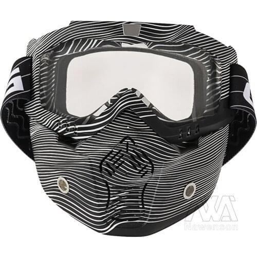 Ski Snowboard Goggles Mortorcycle Detachable Goggles Off-Road Riding Goggles Mouth Filter for Open Face Helmet