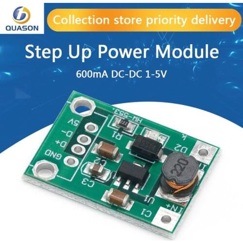 5V DC DC Converter Step Up Power Supply DC-DC Booster Boost Adapter Converter Board Step-Up 500MA Voltage Regulator 1V-5V to 5V
