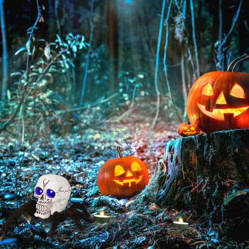 RC Spider High Simulation Skeleton Tarantula Trick Toy Remote Control Animal Toy All Round Glowing Thriller Gift Halloween