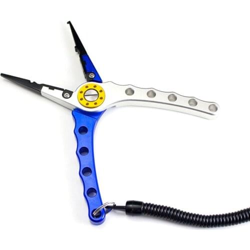 Deluxe Aluminum Bent Nose Plier Stainless Steel Jaws fishing Pliers Hook Remover Line Cutter, Lure Fishing Pliers