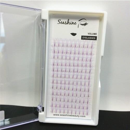 Seashine 1 tray 6d russian volume lash color premade fans colourful 8-15mm c d curl color 100% handmade silk false free shipping