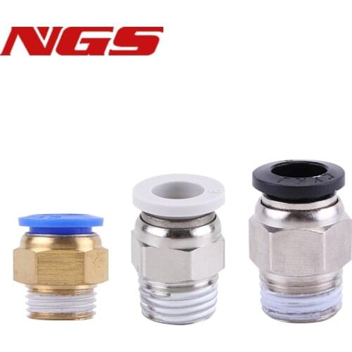 PC Air Pneumatic Straight Fitting Quick Coupling Connector 1/8'' 1/4'' 3/8'' 1/2'' Male Thread m5 4mm-12mm Hose Tube Pipe