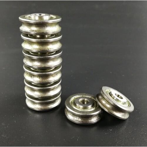 Steel rope sliding pulleys/rollers/wheels bearing bore 5mm,diameter 22mm, thickness 7mm with groove U. 8pcs/lot