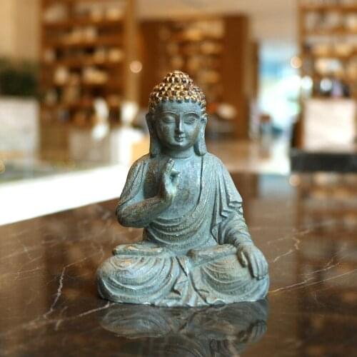 Resin Buddhism Mini Buddha Statue Seated Cross-legged Resin Figurine Minitures Fairy Budha Home and Garden Decoration Outdoor