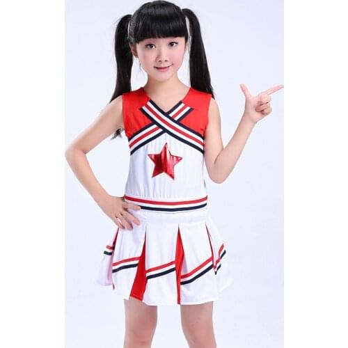 Fashion Kids Hip Hop Jazz Dance Costumes Set Girl Cheerleader Outfit High Quality Pentagram Sport Gymnastics Uniform
