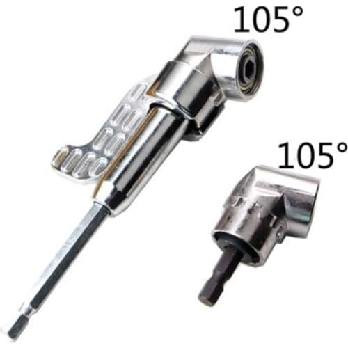 105 Degree Right Angle Drill Short Angle Extension Power Screwdriver Drill Bit 1/4inch Hex Bit Joint Connector Adapter