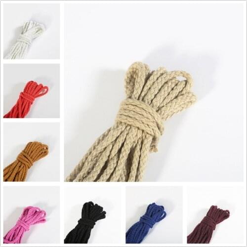 19 Colors 6mm 5yards Polyester Cotton Rope Craft Decorative Twisted Cord Rope For Handmade Decoration DIY Lanyard Thread Cord