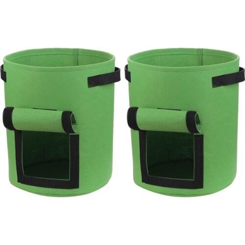 Potato Grow Bags, 2 Pack Heavy-Duty Plant Grow Bag with Dual Handles Window, perfect for Fruits and Greens