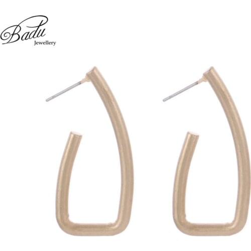 Badu Gold Metal Earring Punk Studs Geometric Vintage Stud Earrings Party Fashion Women Jewelry Statement Wholesale