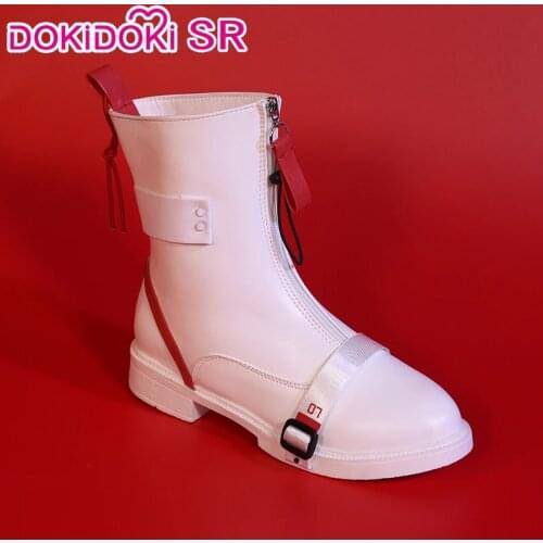 PRE-SALE DokiDoki Game Arknights Nian Cosplay Wig Women White Red Hight Temperature Fiber Hair Game Arknights Cosplay Wig