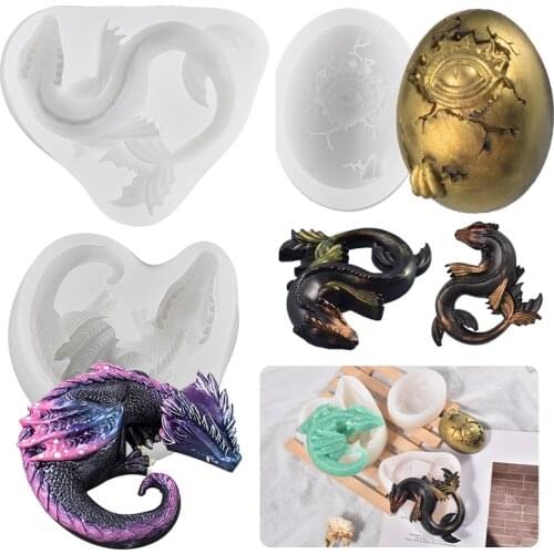 1pc Dinosaur Cake Silicone Mold Fondant Dragon Egg Mold DIY Cake Decor Tool Sugarcraft Chocolate Mold for Home Kitchen