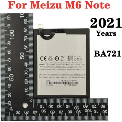 2021 Years BA721 Battery For Meizu M6 Note M721H M721L Phone Battery High Quality Genuine Capacity 4000mAh Battery