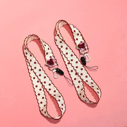30pcs Fashion Vintage Dot Phone Straps for Mobile Phone Accessories Cute Long Neck Lanyards for ID Card Keychain Charm Pendant